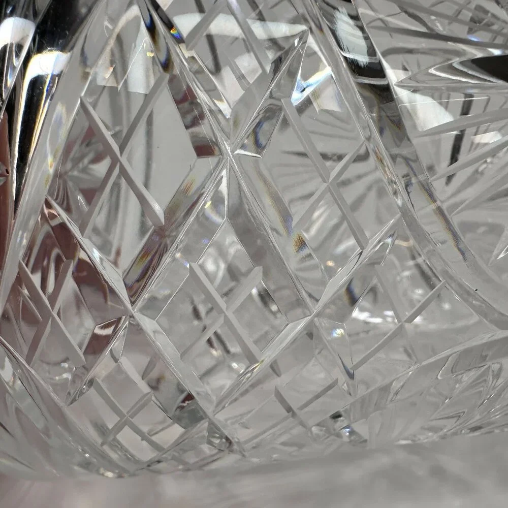 Decanter Crystal Cut Glass European MCM Starburst Diamond Pattern W/ Stopper 13